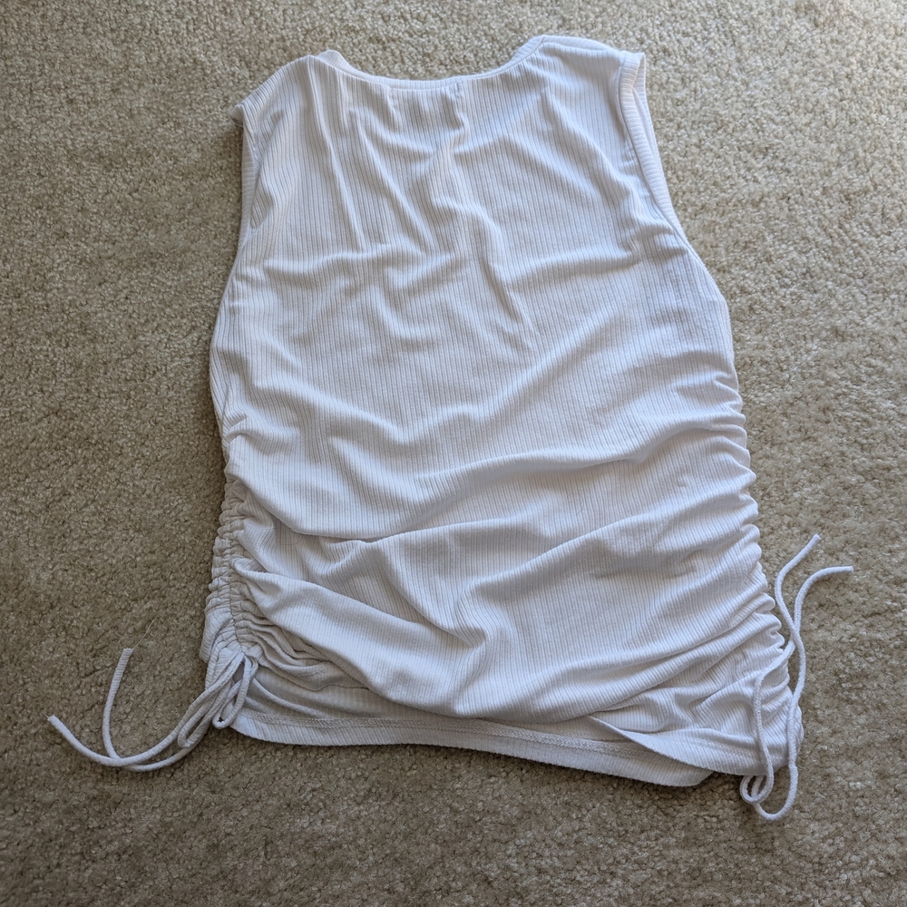 Ripe Maternity White Ruched Tank Top - Picture 3 of 5